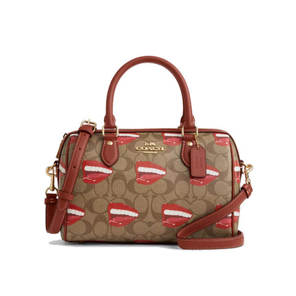 Coach Women's Coach X Tom Wesselmann Rowan Satchel In Signature Canvas Gold/Khaki/Terracotta Multi