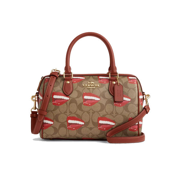 Coach Women's Coach X Tom Wesselmann Rowan Satchel In Signature Canvas Gold/Khaki/Terracotta Multi