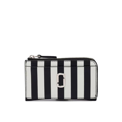 Marc Jacobs Women's The Striped J Marc Top Zip Multi Wallet Black/White