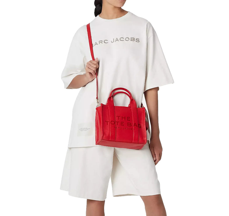 Marc Jacobs Women's The Leather Small Tote Bag True Red