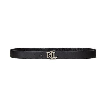 Polo Ralph Lauren Women's Logo Reversible Lizard Embossed Belt Black