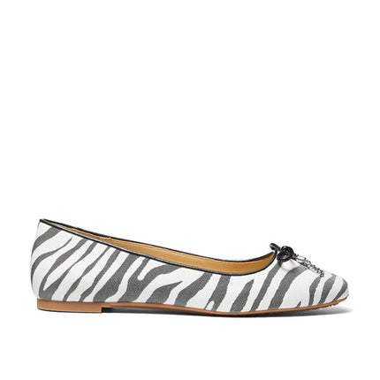 Michael Kors Women's Nori Zebra Jacquard Ballet Flat Black Combo