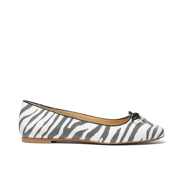 Michael Kors Women's Nori Zebra Jacquard Ballet Flat Black Combo