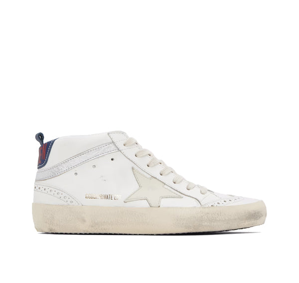 Golden Goose Women's Mid Star Sneakers White/Ivory/Silver