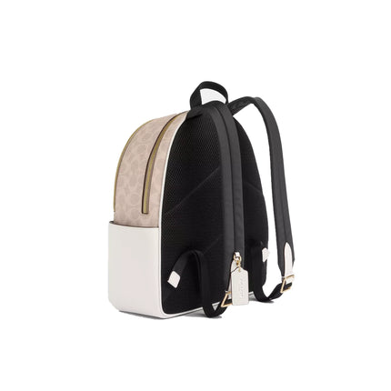 Coach Women's Court Backpack In Signature Canvas Gold/Sand/Chalk