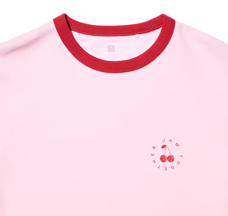 Uniqlo Kid's AIRism Cotton Graphic Short Sleeve T-Shirt 11 Pink