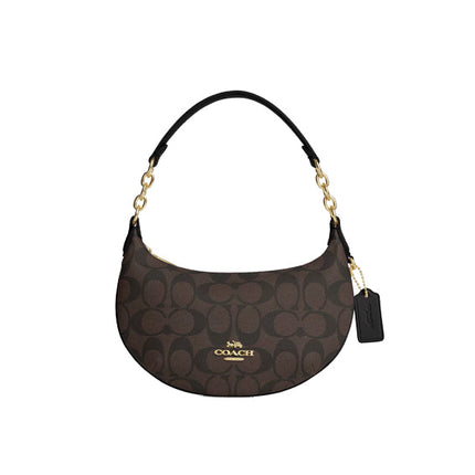 Coach Women's Mini Payton In Signature Canvas Gold/Brown Black