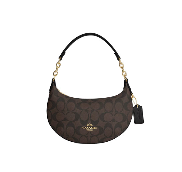 Coach Women's Mini Payton In Signature Canvas Gold/Brown Black