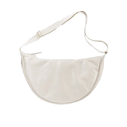 Uniqlo Unisex Faux Leather Round Shoulder Bag 01 Off White