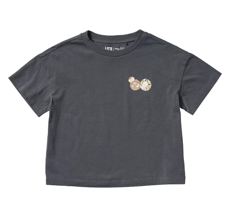 Uniqlo Kid's Chiikawa x Sanrio Characters Sweets Collection Short Sleeve UT 08 Dark Gray