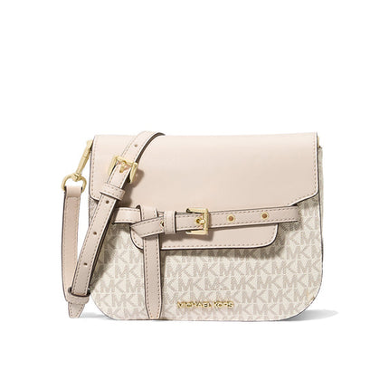 Michael Kors Women's Emilia Small Logo Crossbody Bag Light Cream Multi