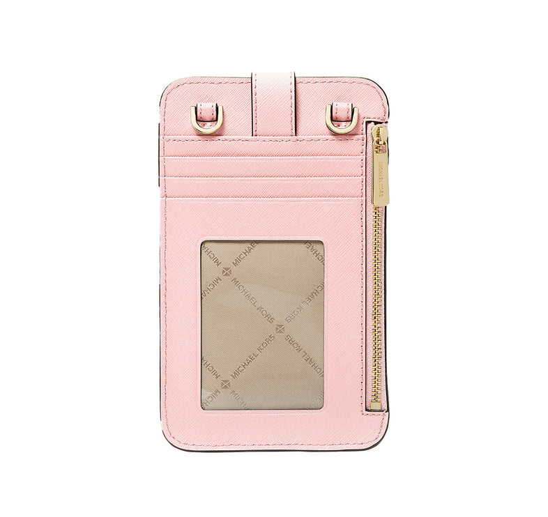 Michael Kors Women's Saffiano Leather Smartphone Crossbody Bag Powder Blush