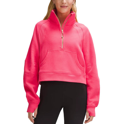 lululemon Women's Scuba Oversized Funnel Neck Half Zip Glaze Pink Gold