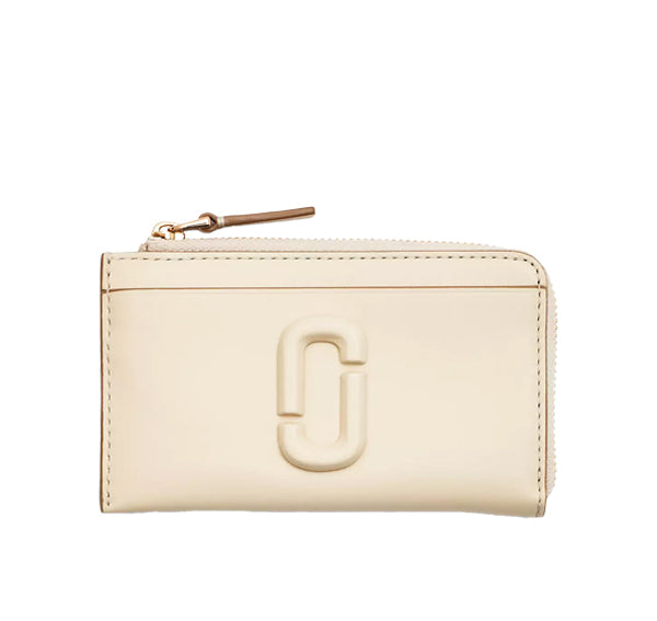 Marc Jacobs Women's The Leather J Marc Top Zip Multi Wallet Cloud White