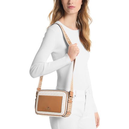 Michael Kors Women's Maeve Large Logo Crossbody Bag Vanilla Acorn