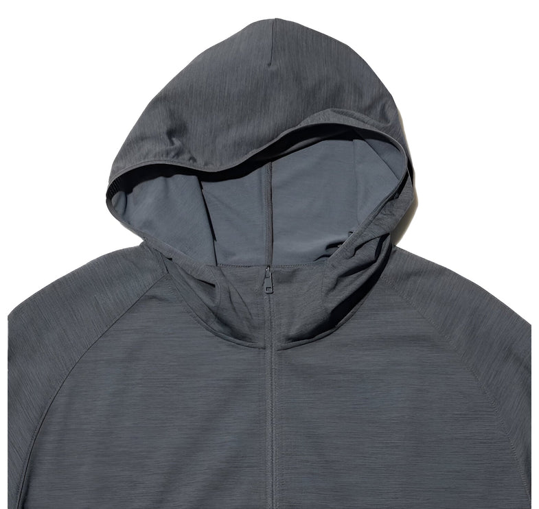 Uniqlo Unisex Extra Stretch Dry Ex Uv Protection Full Zip Hooddie 08 Dark Gray