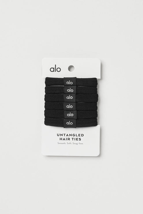 alo Women's Untangled Hair Tie 6-Pack - Black