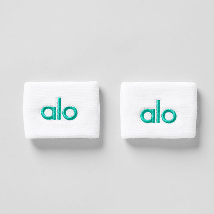 alo Men's Glow Wristband (2-Pack) - White/Spruce Green