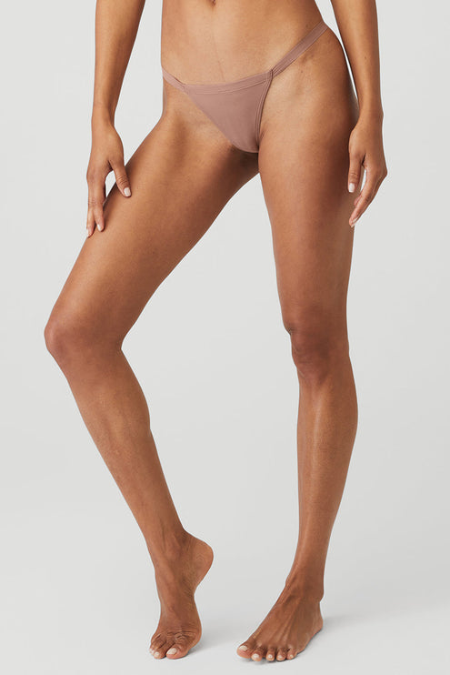 alo Women's Airbrush Invisible String Thong - Smoky Quartz