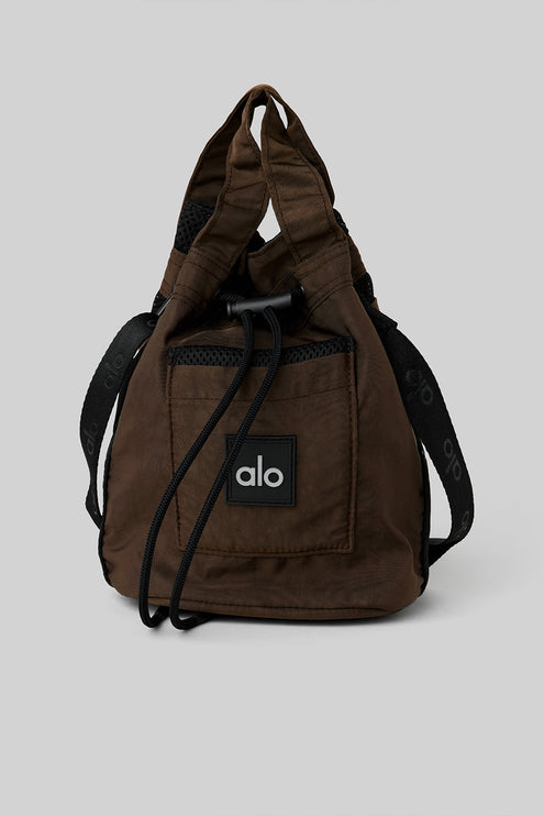 alo Men's Cross Body Bucket Bag - Espresso/Black