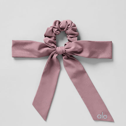 alo Women's Love Knots Tie Scrunchie - Smoky Quartz
