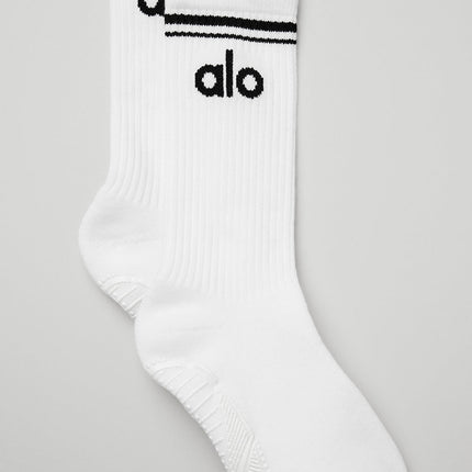 alo Women's Women's Throwback Barre Sock - White/Black