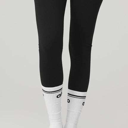 alo Women's Women's Throwback Barre Sock - White/Black