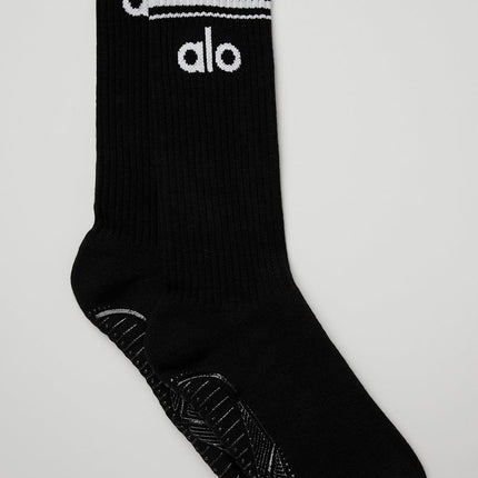 alo Women's Women's Throwback Barre Sock - Black/White