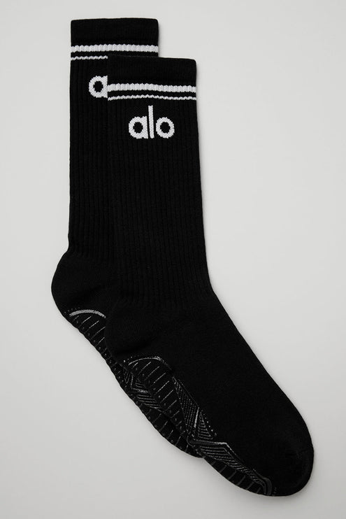 alo Women's Women's Throwback Barre Sock - Black/White