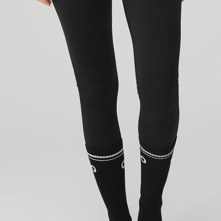 alo Women's Women's Throwback Barre Sock - Black/White