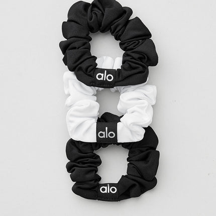 alo Women's Fresh Mini Scrunchie (3-Pack) - Black/White