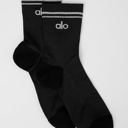 alo Men's Unisex Half-Crew Performance Sock - Black