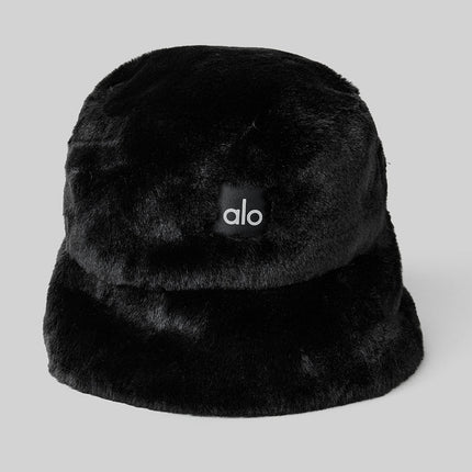 alo Women's Faux Fur Bucket Hat - Black