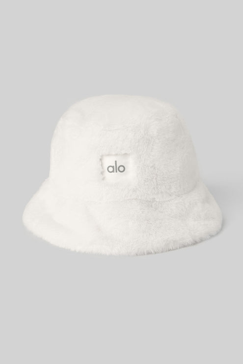 alo Women's Faux Fur Bucket Hat - Ivory