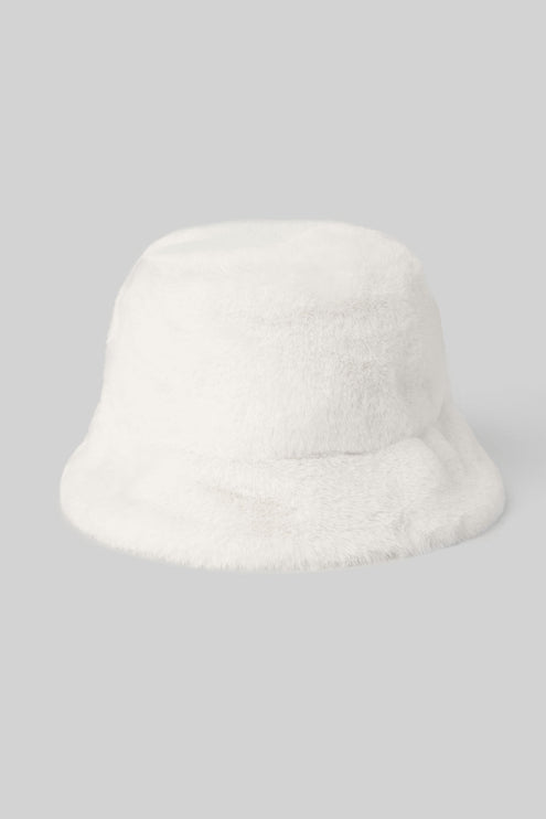 alo Women's Faux Fur Bucket Hat - Ivory
