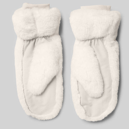 alo Women's Faux Fur Mittens - Ivory