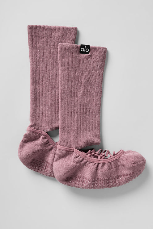 alo Women's Women's Strappy Siren Grip Sock - Smoky Quartz