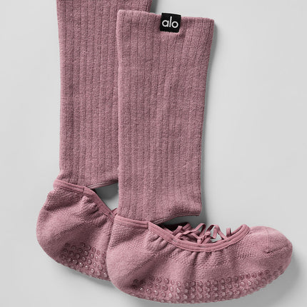alo Women's Women's Strappy Siren Grip Sock - Smoky Quartz