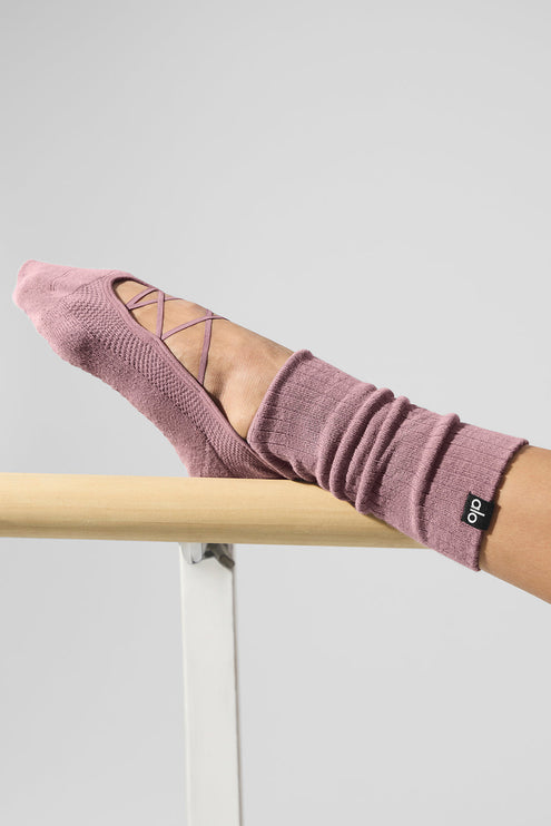 alo Women's Women's Strappy Siren Grip Sock - Smoky Quartz