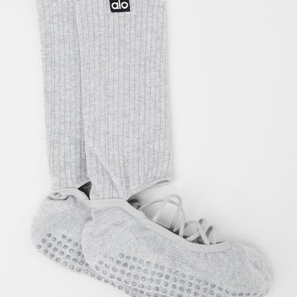 alo Women's Women's Strappy Siren Grip Sock - Athletic Heather Grey