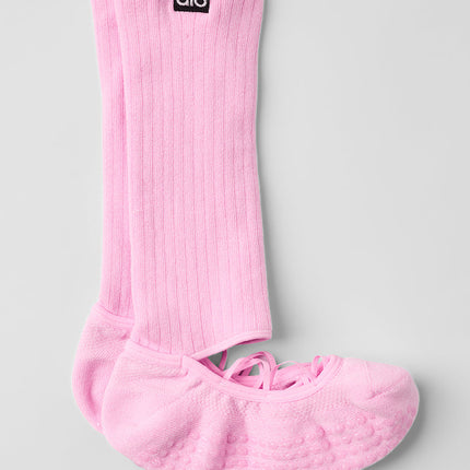 alo Women's Women's Strappy Siren Grip Sock - Sweet Pink