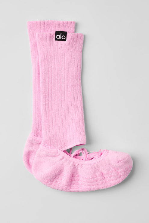 alo Women's Women's Strappy Siren Grip Sock - Sweet Pink