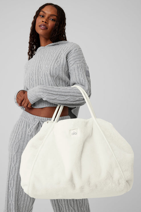 alo Women's Faux Fur Tote Bag - Ivory