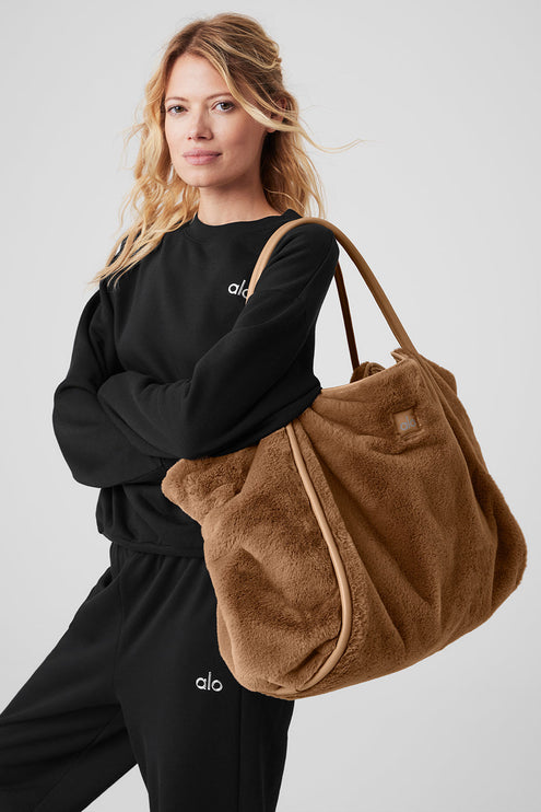 alo Women's Faux Fur Tote Bag - Toasted Almond