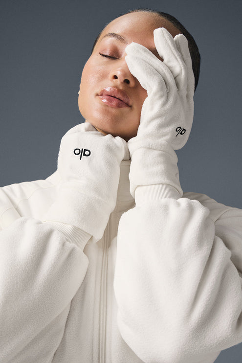 alo Women's Performance Fleece Gloves - Ivory