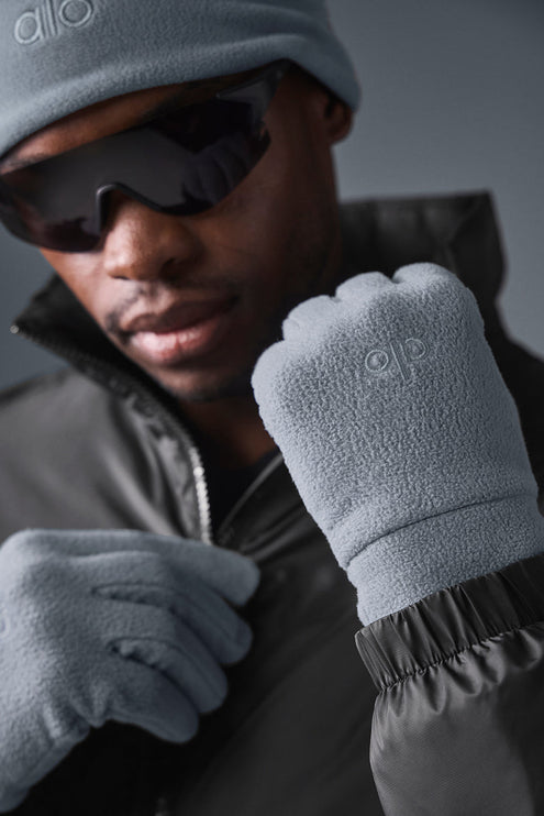 alo Women's Performance Fleece Gloves - Steel Grey