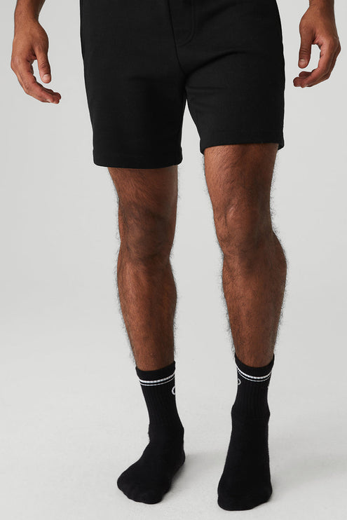 alo Women's Unisex Half-Crew Throwback Sock - Black/White