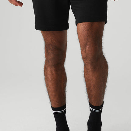 alo Men's Unisex Half-Crew Throwback Sock - Black/White