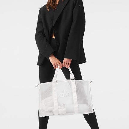 alo Women's Sheer Duffle - White