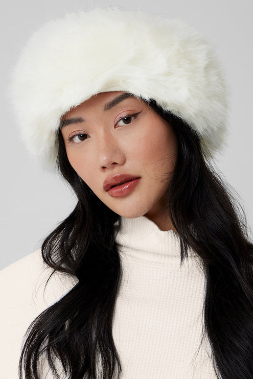alo Women's Faux Fur Wintersun Headband - Ivory